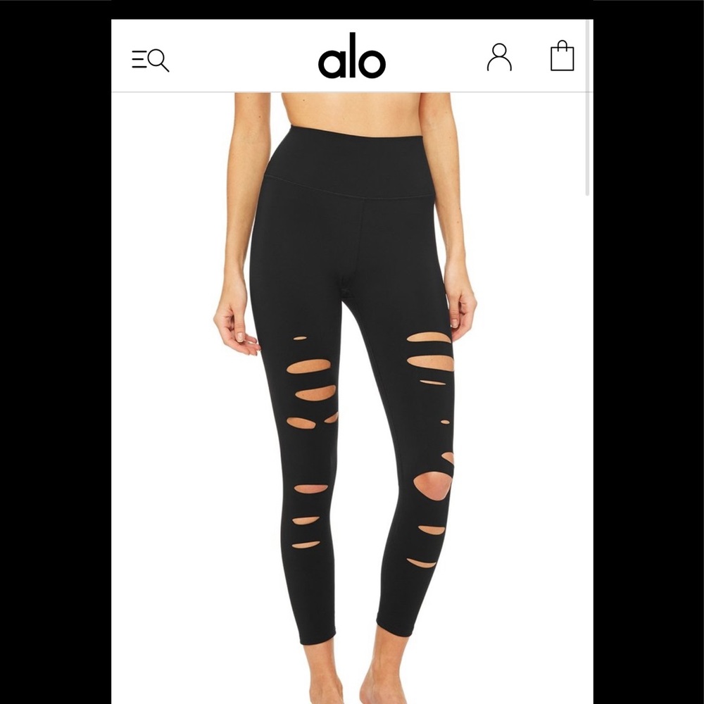 Alo 7/8 High-Waist Ripped Warrior new no tags
